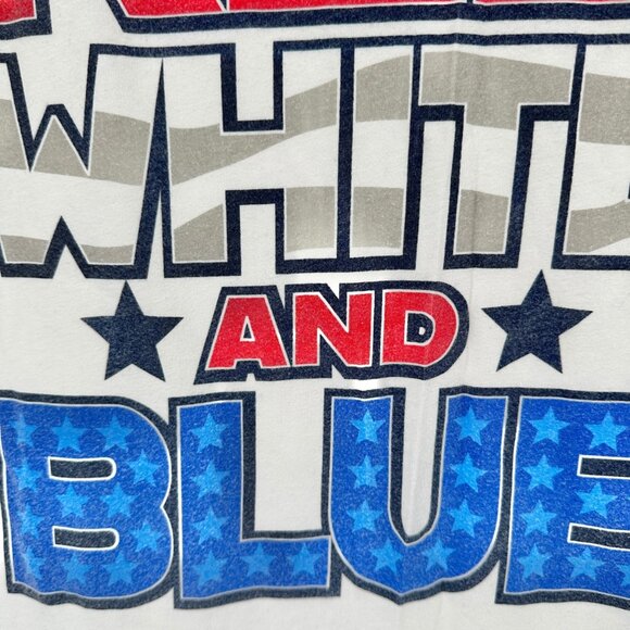 Way To Celebrate! Patriotic T-Shirt L White "True To The Red White And Blue" - Picture 4 of 9